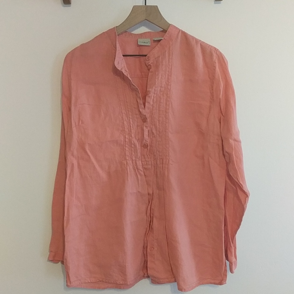 L.L. Bean 100% Linen Button Down